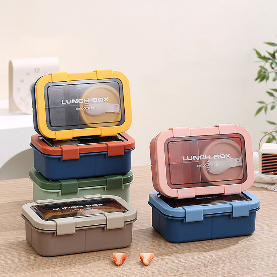 塑料三格分格飯盒1000